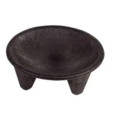Winco Pmp-12 Molcajete Salsa Plate Set – 12 Oz, Bpa-Free Black Polypropylene (2-Pack) | Denson Cfe 1