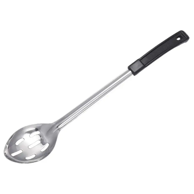 Winco Prime 11" Slotted Stainless Steel Basting Spoon With Heat-Resistant Plastic Handle 1