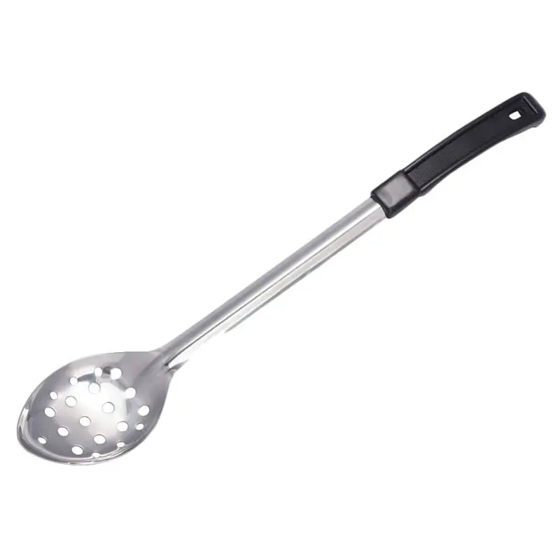 Winco Prime 15" Perforated Stainless Steel Basting Spoon With Comfort-Grip Plastic Handle 1