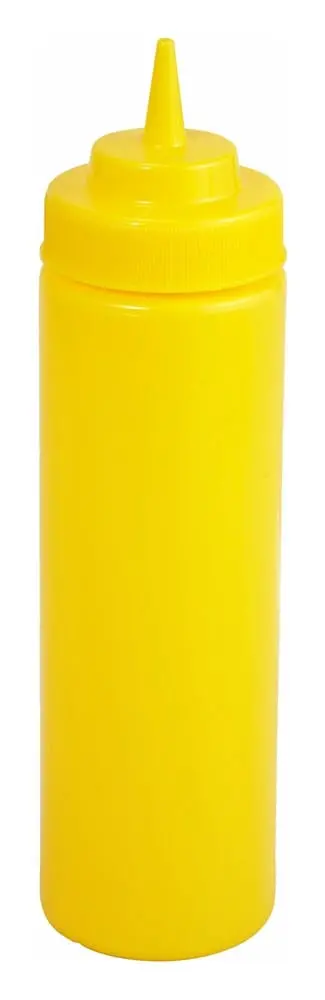 Winco Psw-12Y Yellow 12 Oz Wide-Mouth Squeeze Bottles – Set Of 6 | Denson Cfe 1