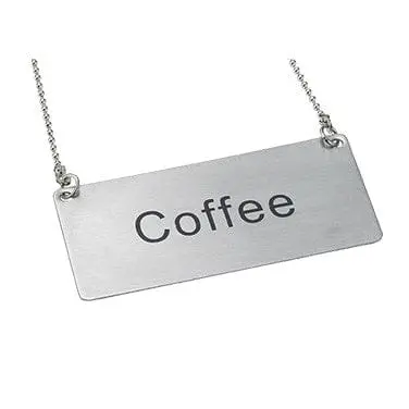 Winco Sgn-203 Coffee Beverage Sign – Stainless Steel Tag, 3.5" × 1.75" | Denson Cfe 1