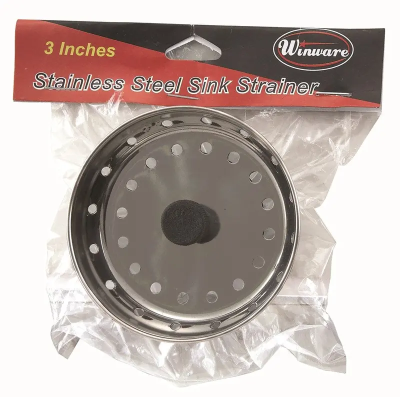 Winco Sik-3 Stainless Steel Sink Strainer With 2.5-Inch Pop-Up Stopper | Denson Cfe 1