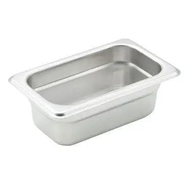 Winco Spjh-902 Compact 1/9-Size Steam Pan – 2.5" Depth, Reinforced Stainless Steel Build | Denson Cfe 1