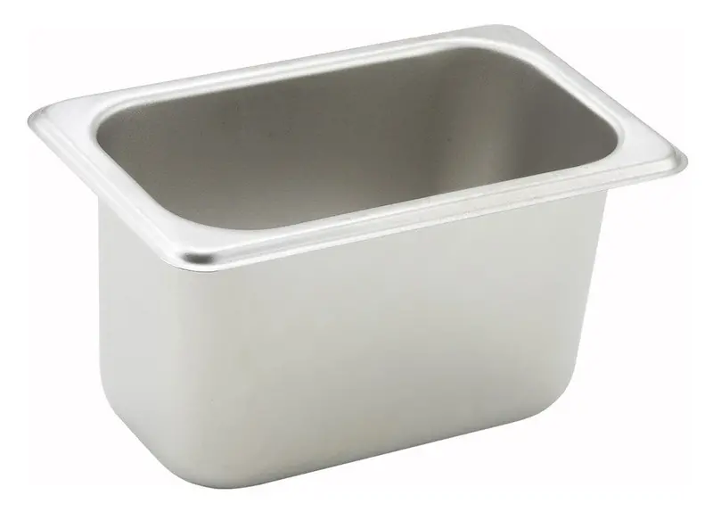 Winco Spn4 1/9-Size Steam Pan – 4-Inch Depth, 25-Gauge Stainless Steel 1