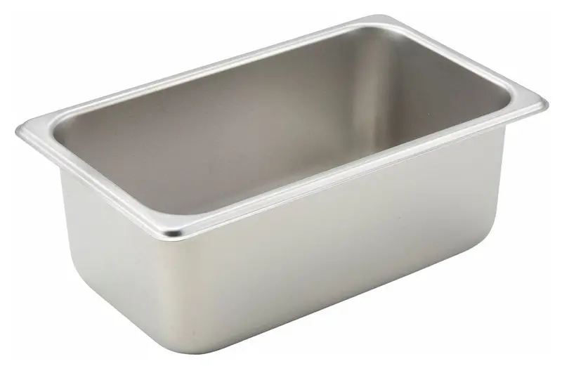 Winco Spq4 1/4-Size Straight-Sided Steam Pan – 4-Inch Depth, 25-Gauge Stainless Steel 1