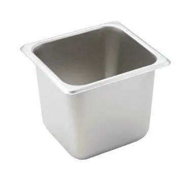 Winco Sps6 1/6-Size Steam Table Pan – 6-Inch Depth, 25-Gauge Stainless Steel 1