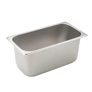 Winco Spt6 1/3-Size Steam Pan – 6-Inch Depth, 25-Gauge Stainless Steel Construction 1