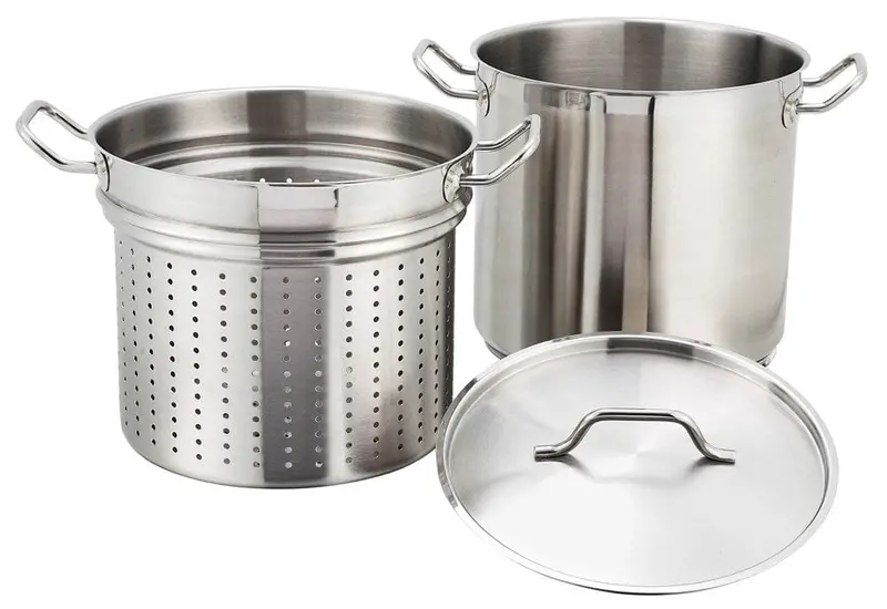 Winco Ssdb-12S 12-Quart Stainless Steel Steamer & Pasta Cooker – Induction Compatible | Denson Cfe 1