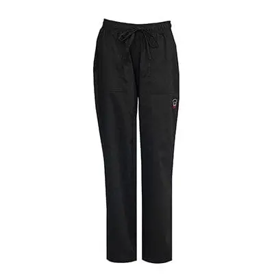 Winco Unf-8Kl Women’S Black Drawstring Chef Pants – Large 1