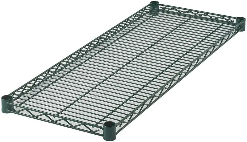 Winco Vex-1472 Epoxy-Coated Wire Shelf – 14" X 72" Green With Reinforced Edges | Denson Cfe 1