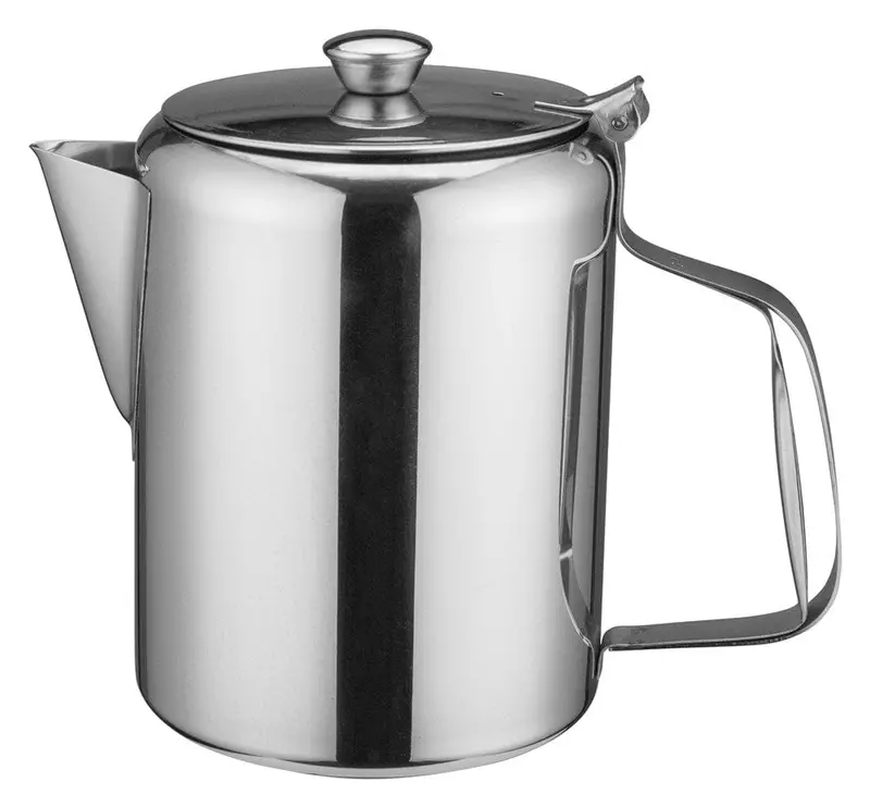Winco W632 Stainless Steel 32 Oz Short Spot Beverage Server – Hinged Lid & Comfort Handle 1