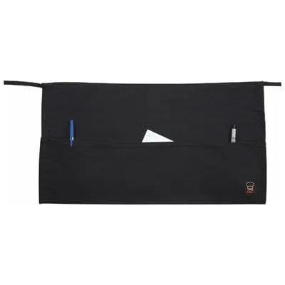 Winco Wa-1221 Signaturechef Black Waist Apron – 3-Pocket, 21.75" L × 12.5" W | Denson Cfe 1