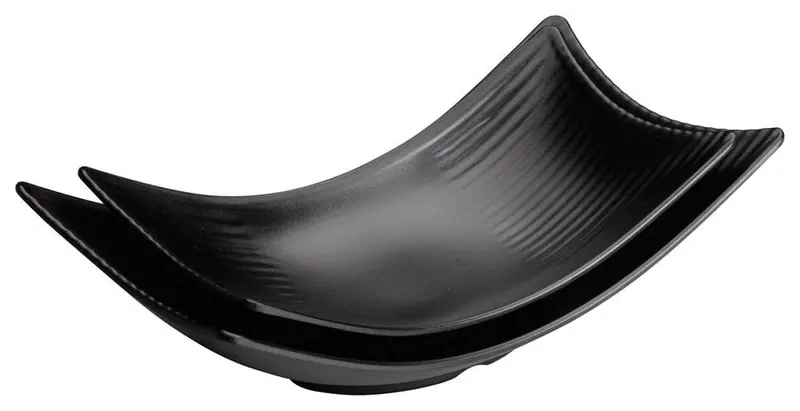 Winco Wdm011301 Ardesia Miyu Black Melamine Rectangular Serving Plate (8.5" X 4.5") | Denson Cfe 1