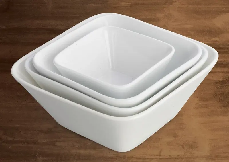 Winco Wdp008101 Ardesia Laurets Porcelain Bowl Set – 4.5" Square, Bright White, 24-Piece | Denson Cfe 1