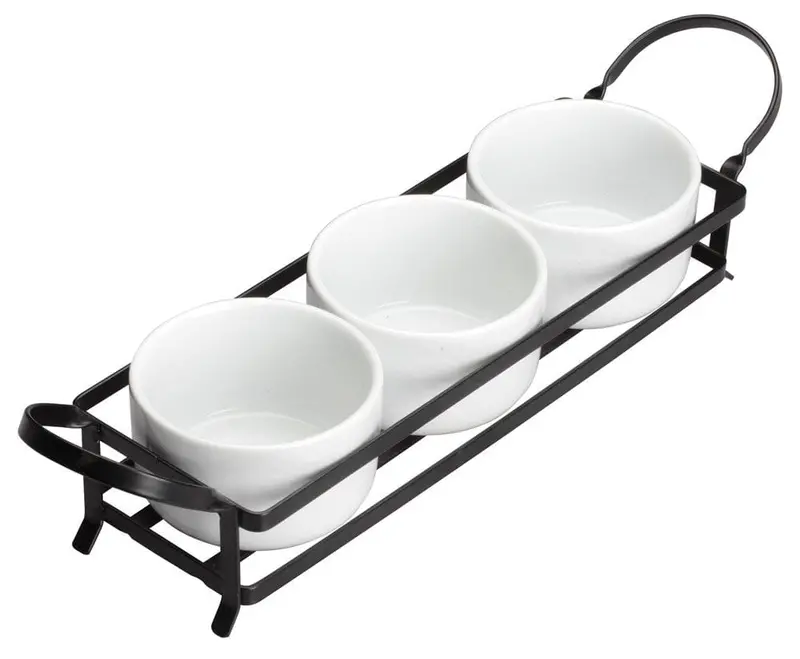 Winco Wdp014-101 Newry Trio Bowl Set With Metal Stand – 15" | Denson Cfe 1