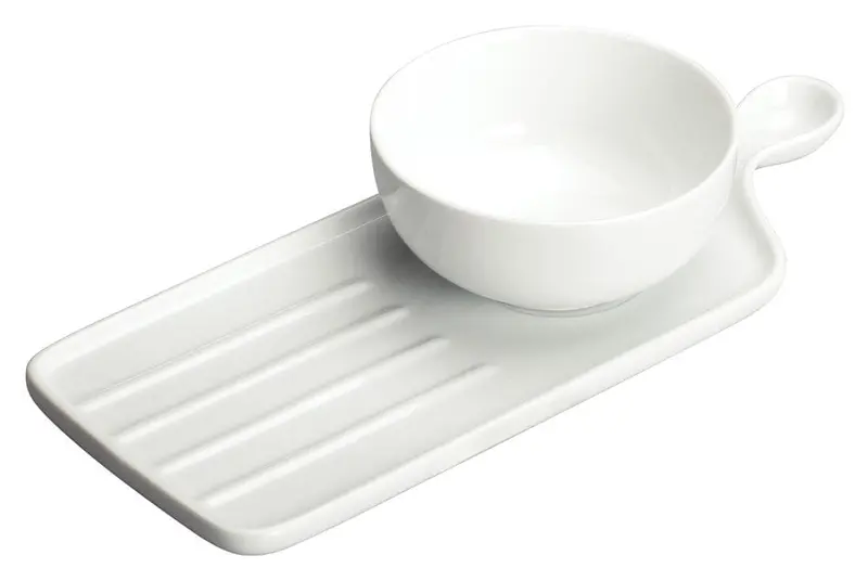 Winco Wdp016-103 Newry Bright White Soup & Sandwich Set – 11.625" × 4.75" | Denson Cfe 1