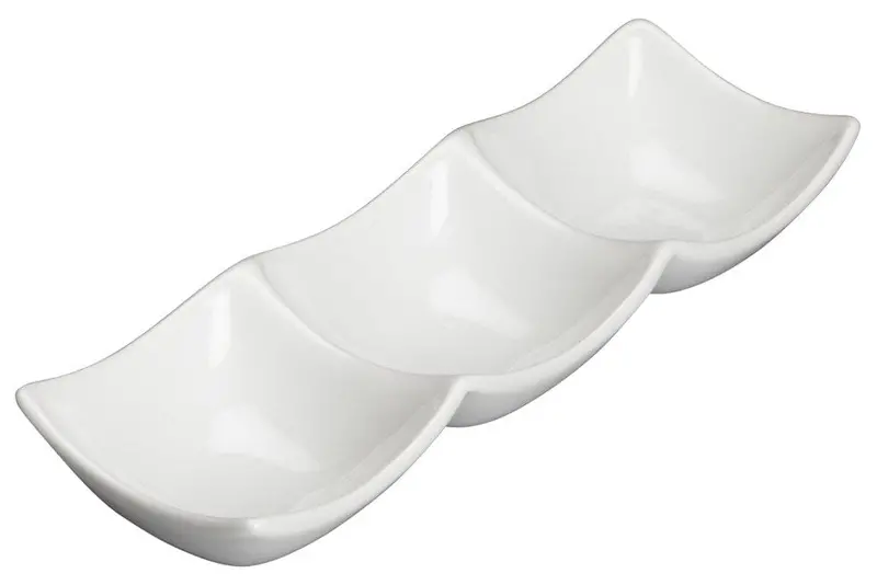 Winco Wdp017-104 Loures 3-Section Porcelain Bowl – 8.75", Bright White | Denson Cfe 1