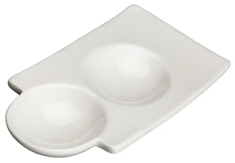 Winco Wdp017-106 Ardesia Loures Duo Dish – Bright White Porcelain, 6" (36/Case) | Denson Cfe 1