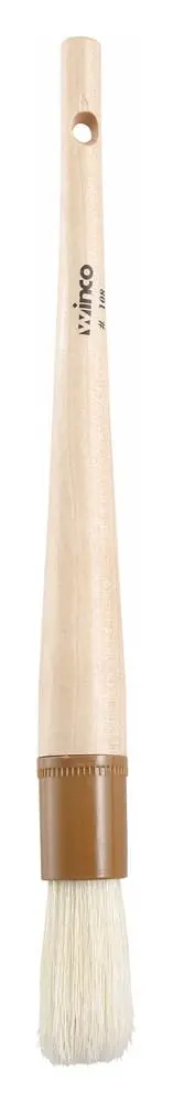 Winco Wfb-10R Round Pastry Brush – 1-Inch Boar Bristle, Plastic Ferrule & Wooden Handle | Denson Cfe 1