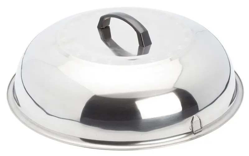 Winco Wkcs-15 Stainless Steel Wok Lid – 15.375" Diameter With Comfort Grip 1