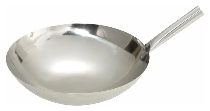 Winco Wok 14N 14-Inch Riveted Stainless Steel Chinese Wok With Helper Handle 1