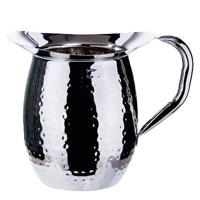 Winco Wpb-2H 2-Quart Hammered Stainless Steel Bell-Shaped Pitcher – Bar & Café Essential | Denson Cfe 1