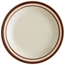 World Tableware Dsd-6 Desert Sand Speckled Dessert Plate – 6.5", Two Brown Accent Bands | Denson Cfe 1